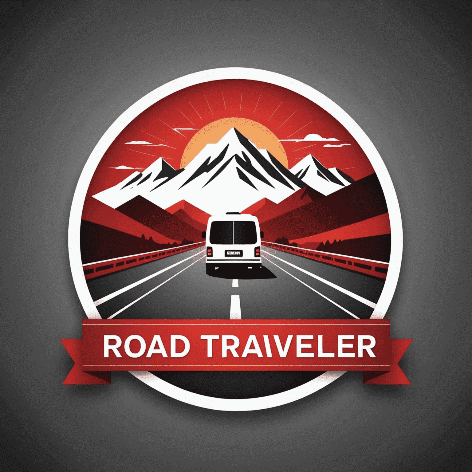 Road Traveller logo in red and white colors