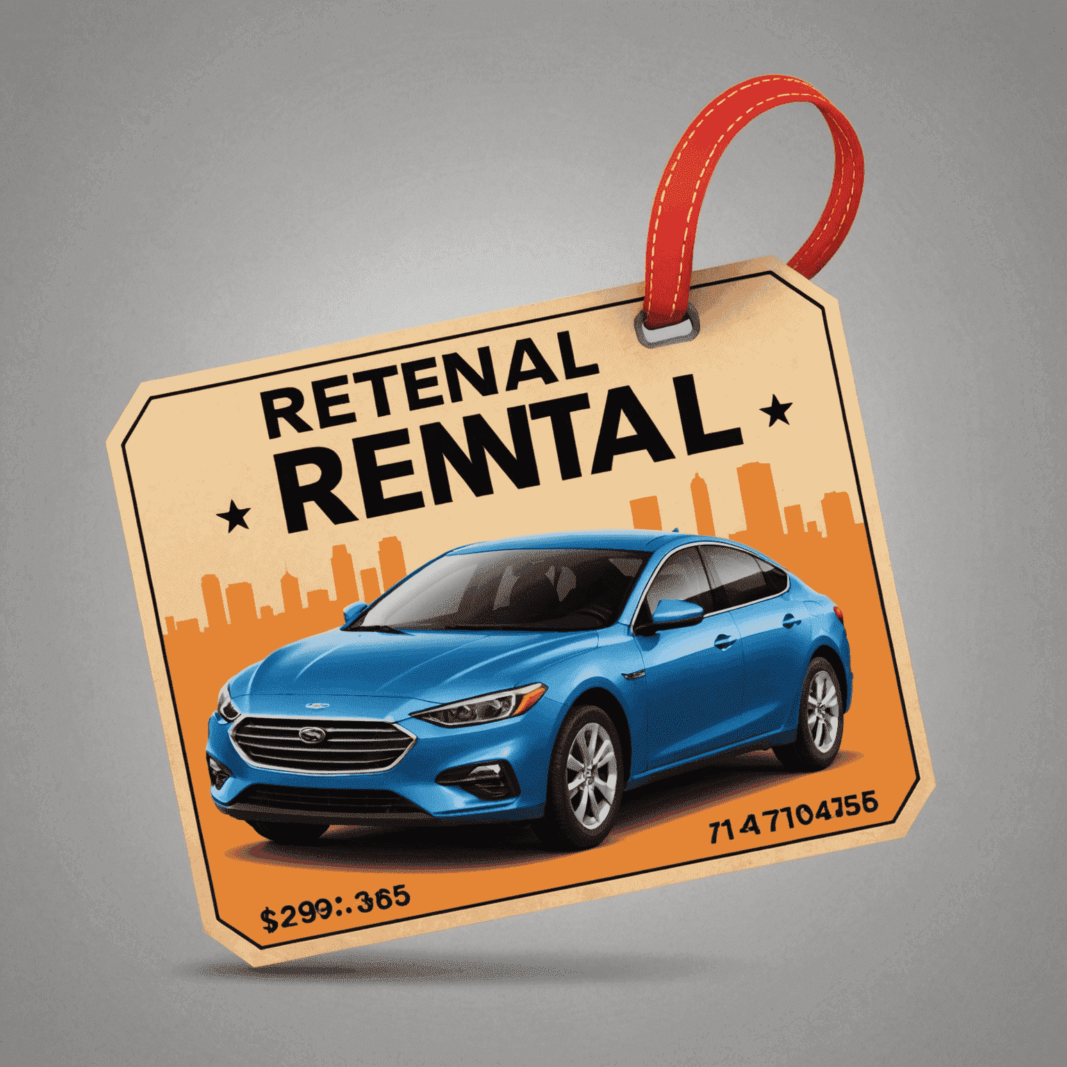 A price tag with an attractive rate, symbolizing the competitive and affordable pricing for rental cars.